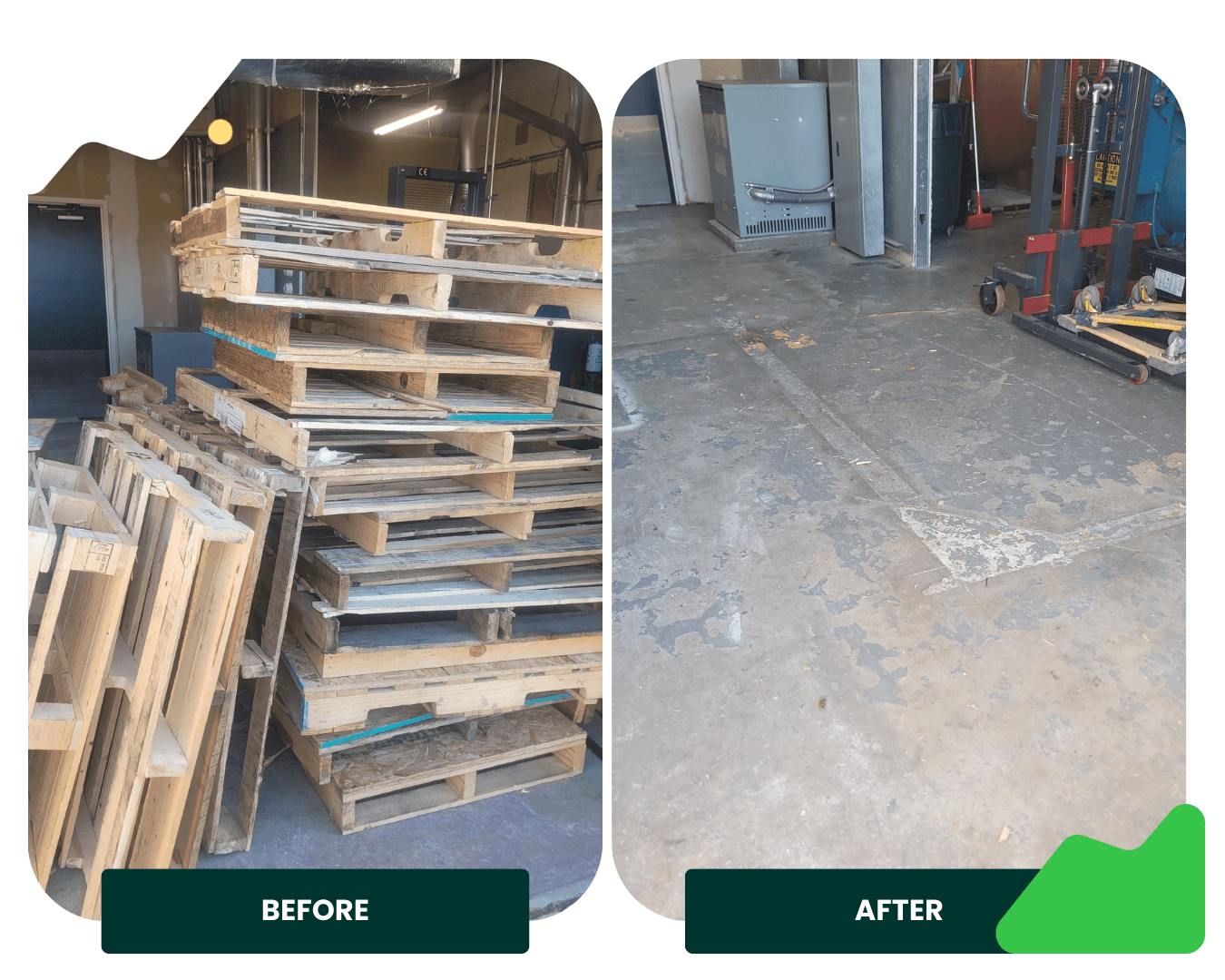 After bulk curbside pickup junk removal — space cleared